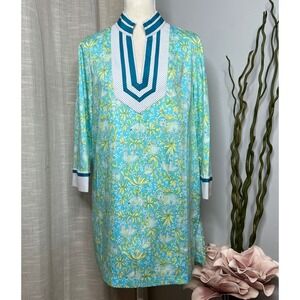 Brooks Brothers‎ Golden Fleece Logo Tunic Top Sheep Yellow Blue Women's Medium